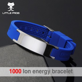 LITTLE FROG Multicolors Street Basketball Sports Silicone Bracelet Men Bio Magnetic Power Energy Negative ION Balance Bangles