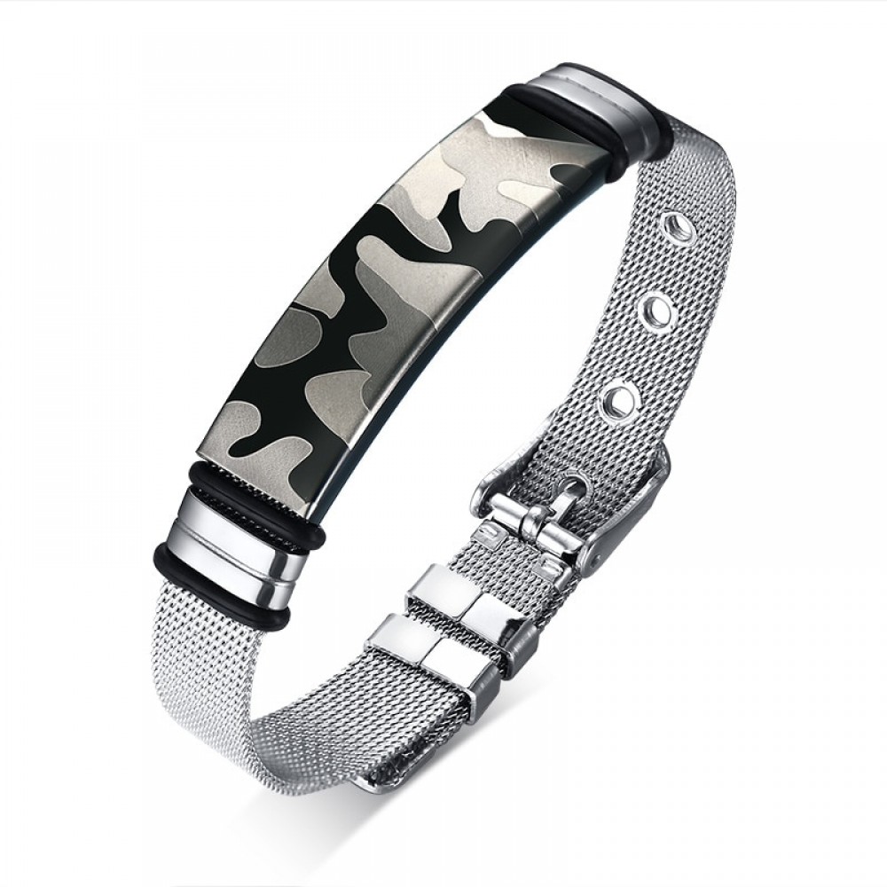 Mens Bracelet Stainless Steel Network Chain Male Gift Bestfriend Souvenir Military Dragon Bible
