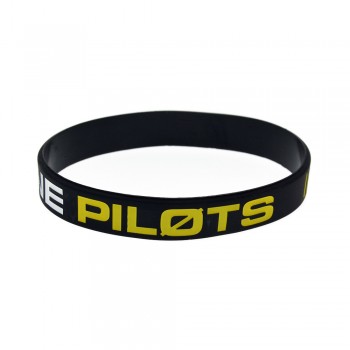 OneBandaHouse 1PC Twenty One Pilots Silicone Wristband Black Fashion Music Bracelet