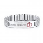 Personalized Medical Alert Bracelet Stainless Steel Engraved DIABETES Emergency Rescue