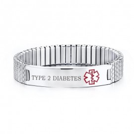 Personalized Medical Alert Bracelet Stainless Steel Engraved DIABETES Emergency Rescue