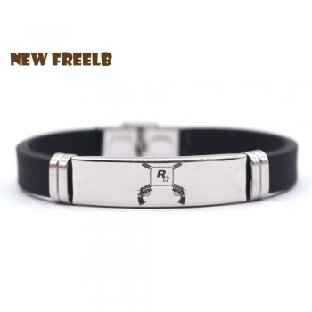 New Game Red Dead Redemption 2 Bracelets Black Silicone Stainless Steel Pendant High Quality Great XMAS Gift for Friends fans
