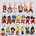 1PCS Cartoon Character Dragon Ball Key Chain 3D Double Side Key Ring PVC Anime Figure Goku Vegeta Keychains Kids Toy Key Holder