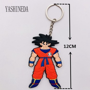 1PCS Cartoon Character Dragon Ball Key Chain 3D Double Side Key Ring PVC Anime Figure Goku Vegeta Keychains Kids Toy Key Holder