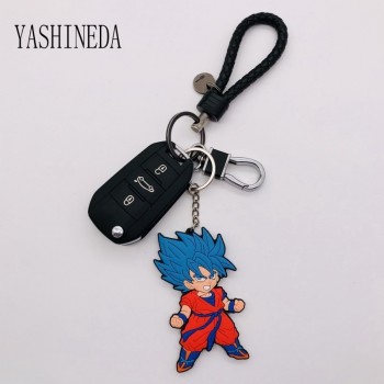 1PCS Cartoon Character Dragon Ball Key Chain 3D Double Side Key Ring PVC Anime Figure Goku Vegeta Keychains Kids Toy Key Holder