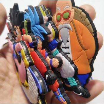 1PCS Cartoon Character Dragon Ball Key Chain 3D Double Side Key Ring PVC Anime Figure Goku Vegeta Keychains Kids Toy Key Holder