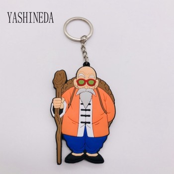 1PCS Cartoon Character Dragon Ball Key Chain 3D Double Side Key Ring PVC Anime Figure Goku Vegeta Keychains Kids Toy Key Holder