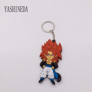 1PCS Cartoon Character Dragon Ball Key Chain 3D Double Side Key Ring PVC Anime Figure Goku Vegeta Keychains Kids Toy Key Holder