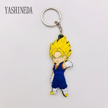 1PCS Cartoon Character Dragon Ball Key Chain 3D Double Side Key Ring PVC Anime Figure Goku Vegeta Keychains Kids Toy Key Holder
