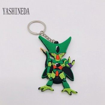 1PCS Cartoon Character Dragon Ball Key Chain 3D Double Side Key Ring PVC Anime Figure Goku Vegeta Keychains Kids Toy Key Holder