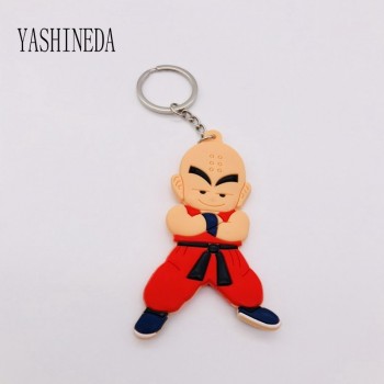 1PCS Cartoon Character Dragon Ball Key Chain 3D Double Side Key Ring PVC Anime Figure Goku Vegeta Keychains Kids Toy Key Holder