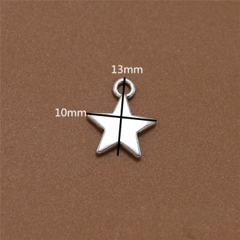 10pcs Silver Small Star Bracelet Findings Anklet Charms Simple Pentagram Necklace Pendant Dangle Earrings Jewelry Making C66