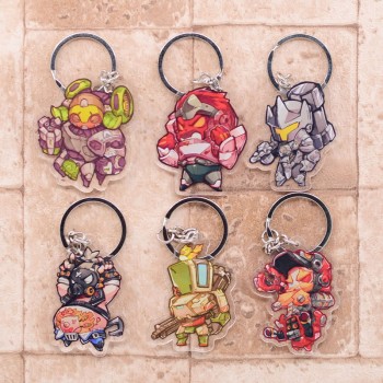 Overwatch Keychain Clear Acrylic Key Chain Pendant Anime Accessories Cartoon Key Ring DBS1P