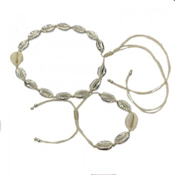 2018 Puka Natural Shell gold cowrie necklace bracelet set women cowry seashell bijoux collier femme bohemian jewellry