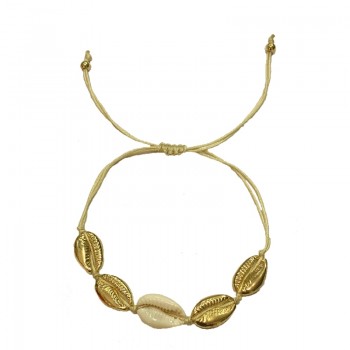 2018 Puka Natural Shell gold cowrie necklace bracelet set women cowry seashell bijoux collier femme bohemian jewellry