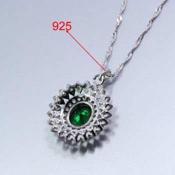 Jolly Green Zircon Zircon Women 4PCS Jewelry Set 925 Sterling Silver Ring Size 6/7/8/9/10 Bracelet Length 18+2 CM Z68