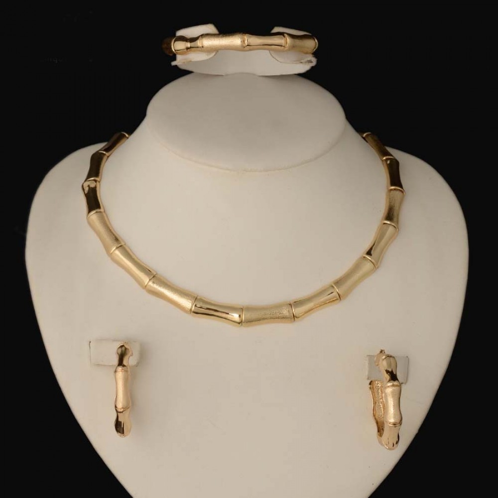 2018 HOT dubai Filled Women Party Jewelry Set Women Wedding Necklace Bracelet Earring Ring African Beads Jewelry Set
