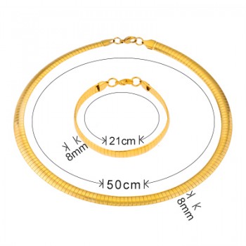 Joyas de Acero Inoxidable Woman Surgical Jewellery Sets in China Gold Costume Chain 316l Stainless Steel Jewelry Necklace Set