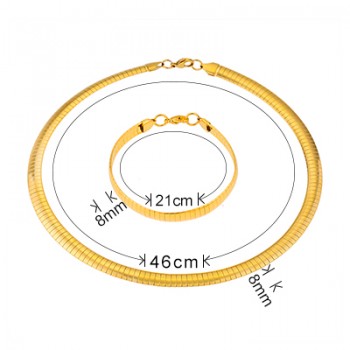 Joyas de Acero Inoxidable Woman Surgical Jewellery Sets in China Gold Costume Chain 316l Stainless Steel Jewelry Necklace Set