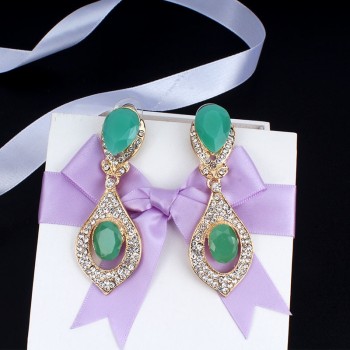 jiayijiaduo American fashion wedding jewelry sets Gold-color Charm women summer clothing accessories days blue crystal wholesale