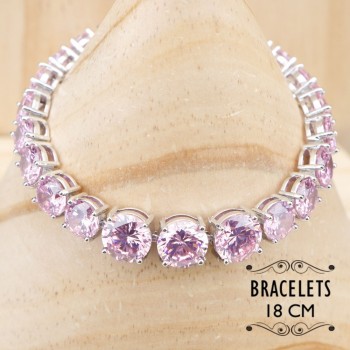 Costume Bridal Jewelry Sets Women Pink Cubic Zirconia Silver 925 Jewelry With Stone Earrings Bracelet Rings Pendant Necklace Set