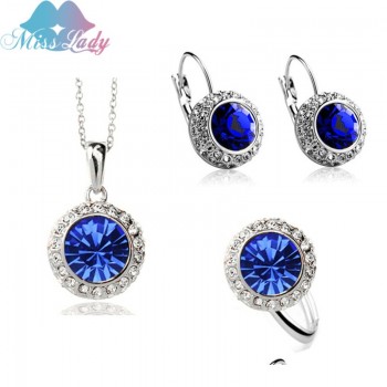 Miss Lady summer Gold color Rhinestone Vintage Moon River Crystal Bridal Jewelry Sets Fashion Jewelry for women MLK58082