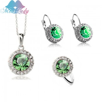 Miss Lady summer Gold color Rhinestone Vintage Moon River Crystal Bridal Jewelry Sets Fashion Jewelry for women MLK58082