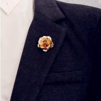 rose Gold color Rose Flower Brooch Men suit collar Accessories Classic Lapel Pins for Mens Suit Wedding Party button Pin