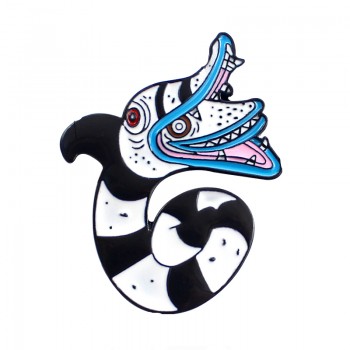 Beetlejuice ! Reptile Snake Strange Thing FR2 White Rabbits Coffee Cup Cat La Can Drink Animal Hard Enamel Brooches Pin