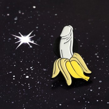 Dick Banana pins Food pin Fruit pin Banana brooche Brooches Gift for men denim Badges Cute Kawaii Jewelry Decorations