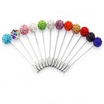 12 Pcs Set 2018 New Fashion 10mm Crystal Ball Brooch Pin Muslim Hijab Scarf Pins Scarf Clip Wedding Pin For Women