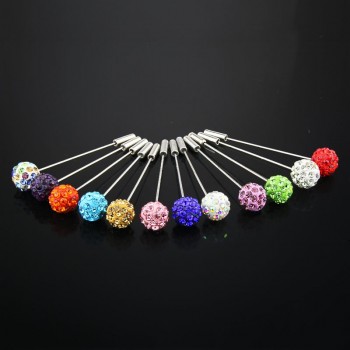12 Pcs Set 2018 New Fashion 10mm Crystal Ball Brooch Pin Muslim Hijab Scarf Pins Scarf Clip Wedding Pin For Women