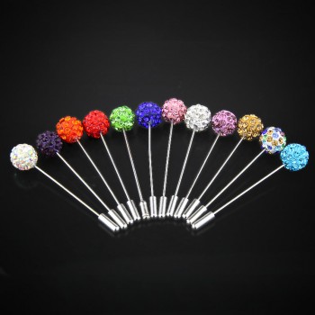 12 Pcs Set 2018 New Fashion 10mm Crystal Ball Brooch Pin Muslim Hijab Scarf Pins Scarf Clip Wedding Pin For Women