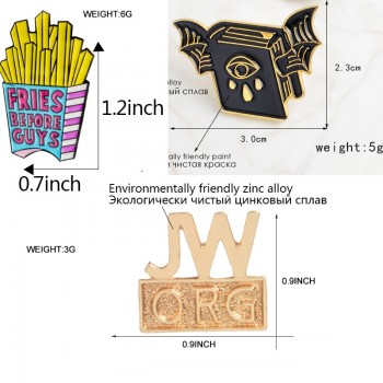 Pins collection ! JW.ORG Fries Before Guys Cuterus Halloween Book Bat Eye Tear  Photographing Hand Sky Enamel Brooches Pins