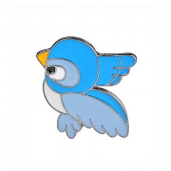 Fashion Cute Blue Bird Branch Pins Alloy Birds Brooches Enamel Jacket Pin Buckle Shirt Badge Brooch Gift For Boy Girl