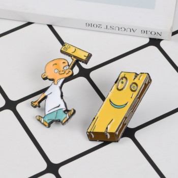 Jonny and Plank Enamel Pin Anime EEnE badge brooch Lapel pin Denim Shirt Collar Childhood Cartoon Jewelry Gift for friends