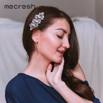 Mecresh Crystal Wedding Hair Accessories for Women Silver/Gold-Color Owl Eye Bridal Hair Comb Jewelry Cute Christmas Gift MFS116