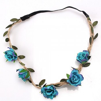 M MISM Charming Handmade Festival Wreath Crown For Woman Girls Bridal Wedding Hair Accessories Rose Flower Garland Headband