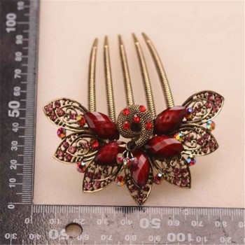 Beautiful Peacock Hair Combs Top Hair Jewelry Gifts Gold Metal Hairpin Resin Crystal Vintage Hair Clip Wedding Hair Accessories