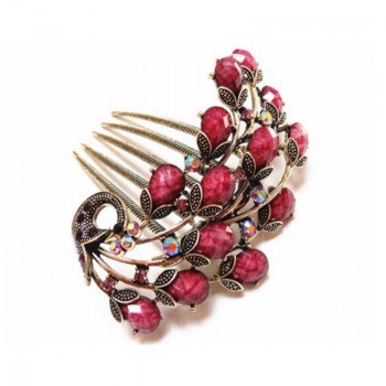Beautiful Peacock Hair Combs Top Hair Jewelry Gifts Gold Metal Hairpin Resin Crystal Vintage Hair Clip Wedding Hair Accessories