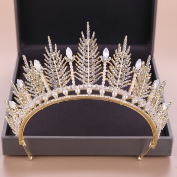 Handmade Silver Gold Bridal Hair Jewelry Luxury Pearls Rhinestone Tiaras And Crowns Crystal Pageants Wedding Hair Accessories
