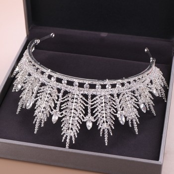 Handmade Silver Gold Bridal Hair Jewelry Luxury Pearls Rhinestone Tiaras And Crowns Crystal Pageants Wedding Hair Accessories