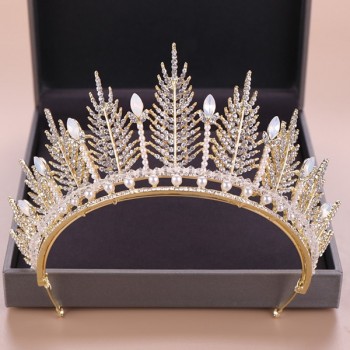 Handmade Silver Gold Bridal Hair Jewelry Luxury Pearls Rhinestone Tiaras And Crowns Crystal Pageants Wedding Hair Accessories