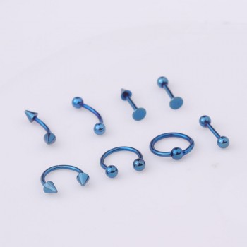 8pcs/set Mix Bar Ball Ring Spiking Surgical Stainless Steel Ear Eyebrow Lip Nose Tongue Piercing Set jewelry For for Women Men