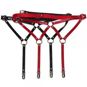 harajuku Women Punk Gothic Handmade Leather Harness Leg Garter Belt Waist Body Suspender harness leg garters