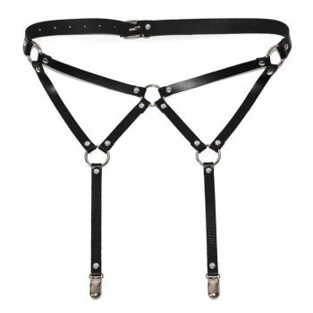 harajuku Women Punk Gothic Handmade Leather Harness Leg Garter Belt Waist Body Suspender harness leg garters