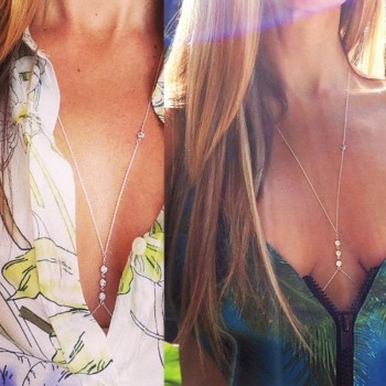 1 pc Fashion Gold/Silver Bikini Crossover Waist Belly Harness Body Chain Necklace fine jewelry