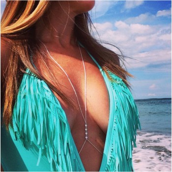 1 pc Fashion Gold/Silver Bikini Crossover Waist Belly Harness Body Chain Necklace fine jewelry