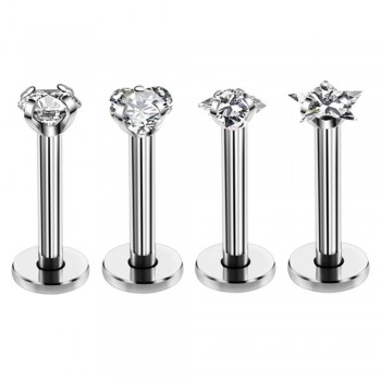 1pc Surgical Steel Labret Lip Piercing Jewelry Star CZ Zircon Cartilage Tragus Ear Studs Screw Percing Nose Ring Bijoux