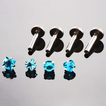 1pc Surgical Steel Labret Lip Piercing Jewelry Star CZ Zircon Cartilage Tragus Ear Studs Screw Percing Nose Ring Bijoux